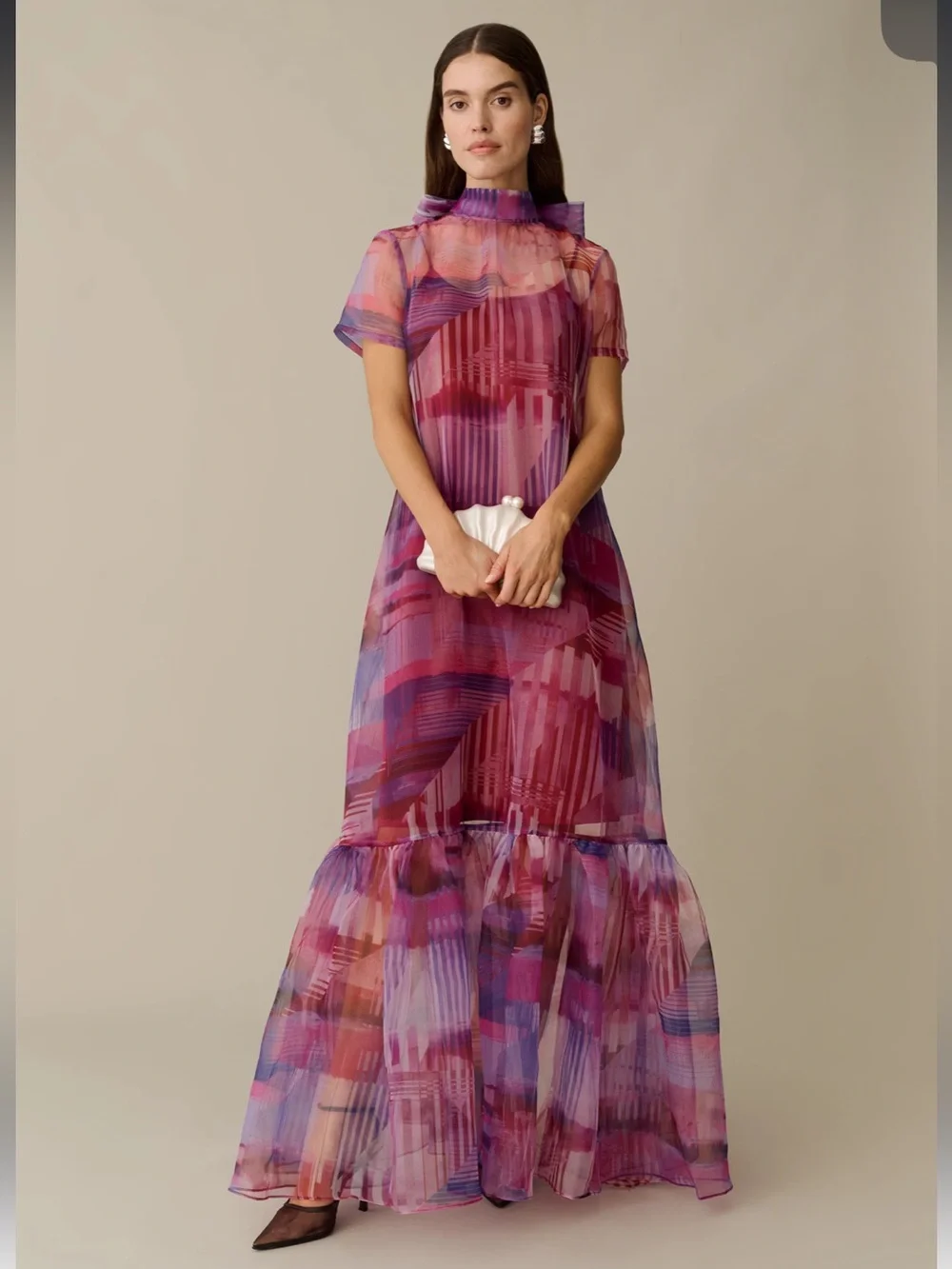 NWT CAARA Melody Watercolor Organza Dress Few Moda Size Small - Picture 2 of 9
